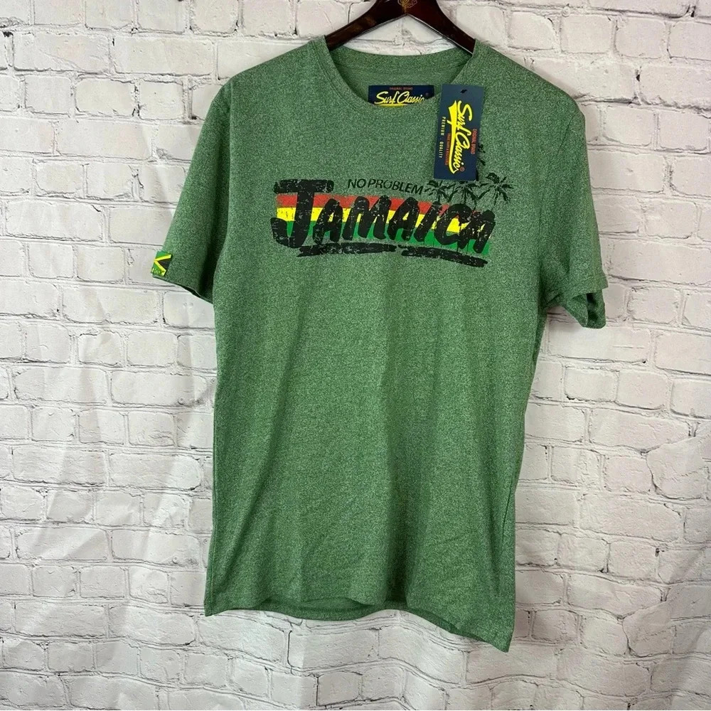surf classic sunk men t-shirt jamaica sz medium no problem casual streetwear